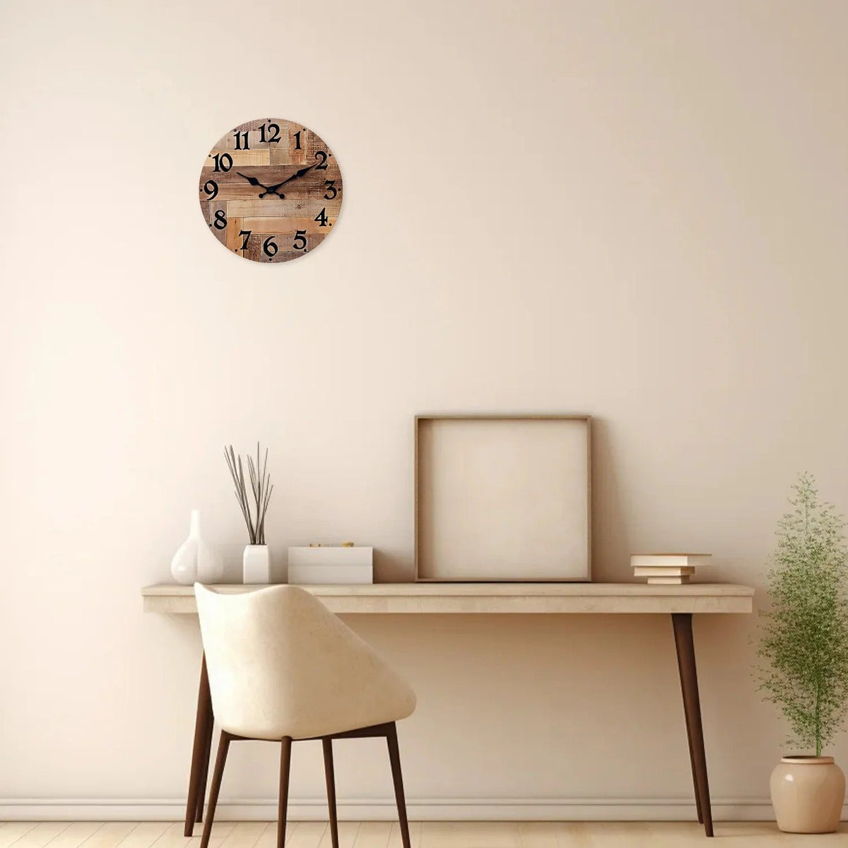 Palvo Round Wood Pallet Wall Clock Rustic